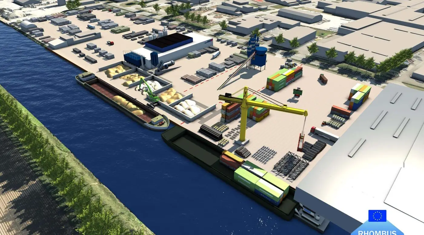 Artist impression of the new container and breakbulk terminal at the Ankerkade