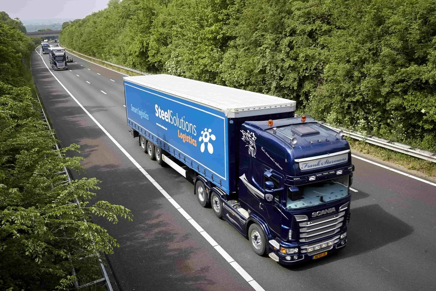 Steel Solutions Logistics truck on the highway near Maastricht